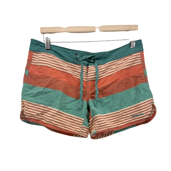 Patagonia Pants - Patagonia Womens Board Shorts Size 8 Multi-Color Striped Surf Beach Outdoor